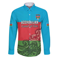 Custom Azerbaijan Football Family Matching Off Shoulder Short Dress and Hawaiian Shirt Azerbaijan Pattern Buta