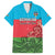 Custom Azerbaijan Football Family Matching Short Sleeve Bodycon Dress and Hawaiian Shirt Azerbaijan Pattern Buta