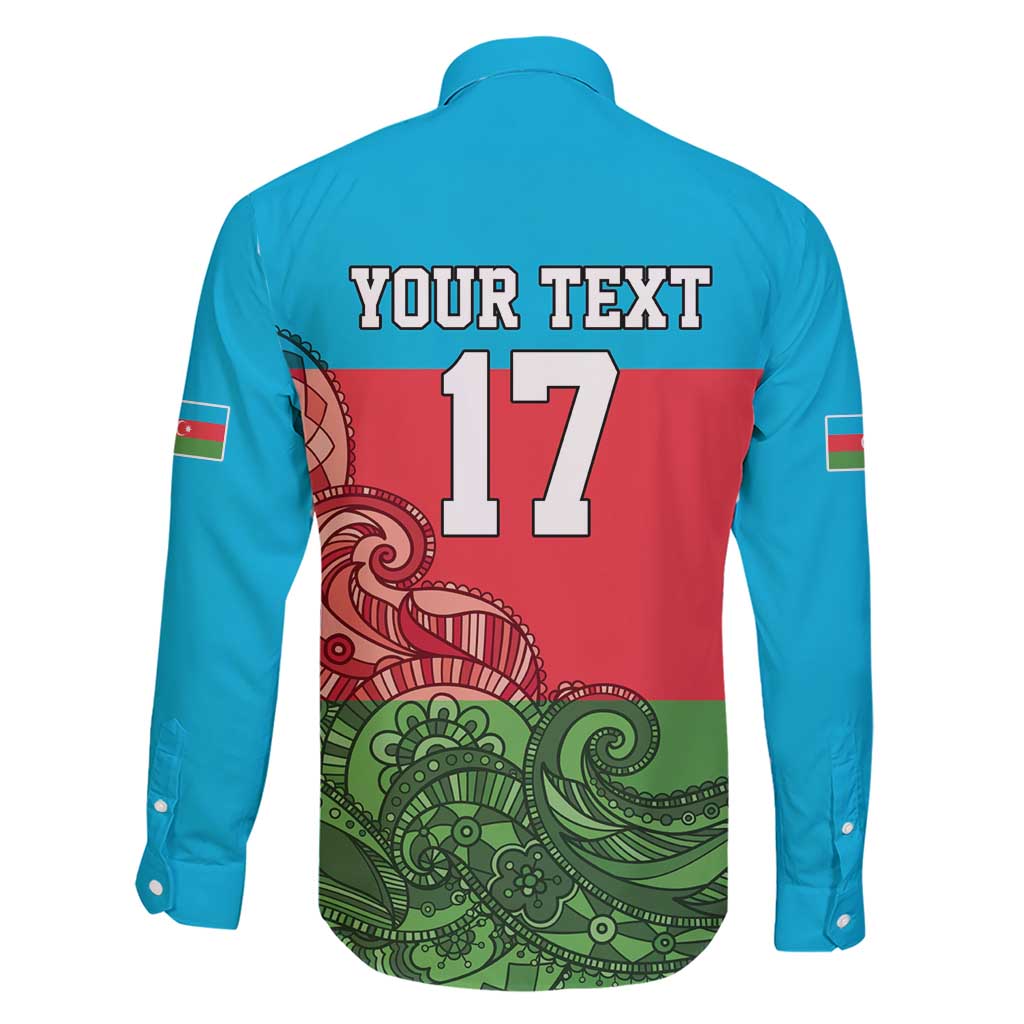 Custom Azerbaijan Football Family Matching Short Sleeve Bodycon Dress and Hawaiian Shirt Azerbaijan Pattern Buta