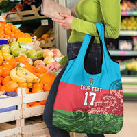 Custom Azerbaijan Football Grocery Bag Azerbaijan Pattern Buta