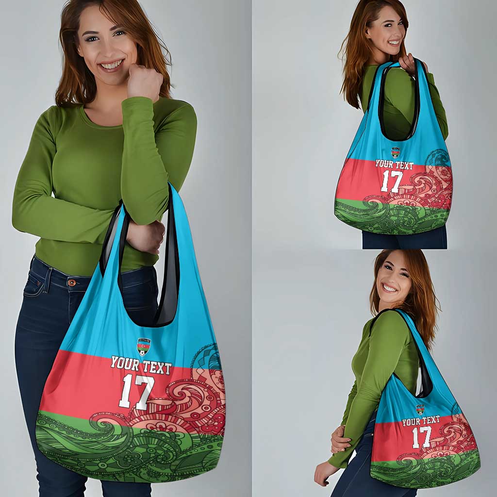 Custom Azerbaijan Football Grocery Bag Azerbaijan Pattern Buta