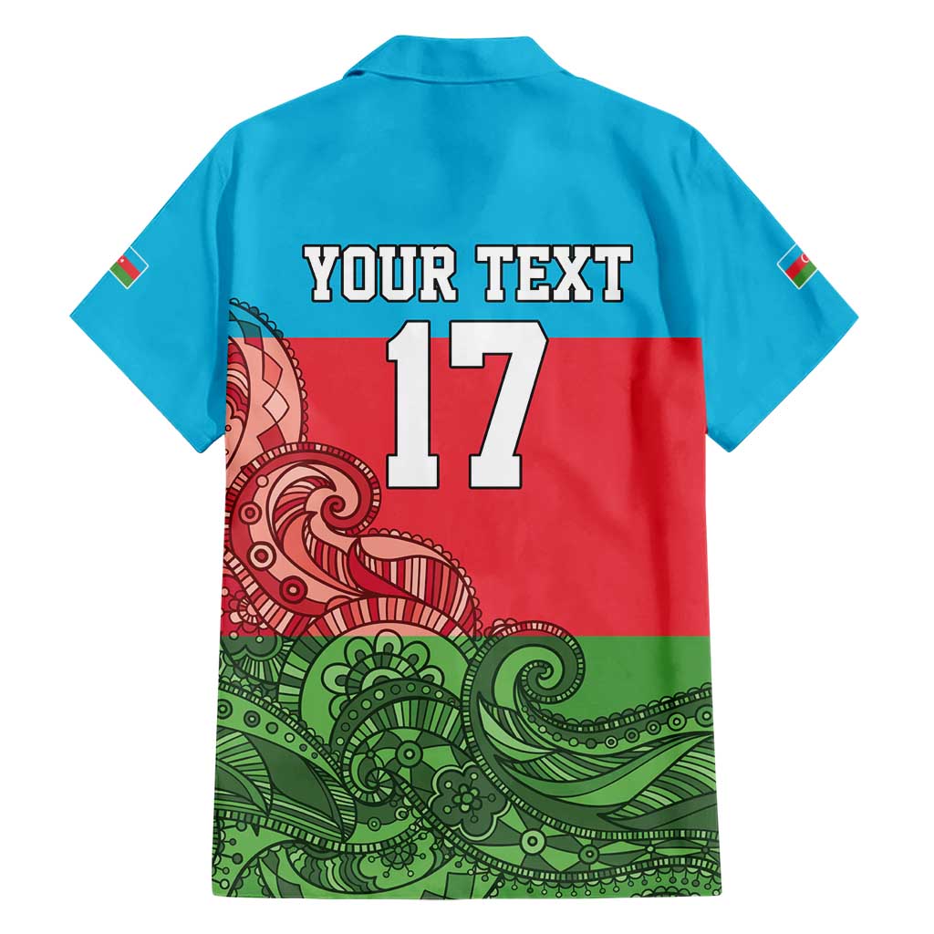 Custom Azerbaijan Football Hawaiian Shirt Azerbaijan Pattern Buta