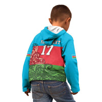 Custom Azerbaijan Football Kid Hoodie Azerbaijan Pattern Buta