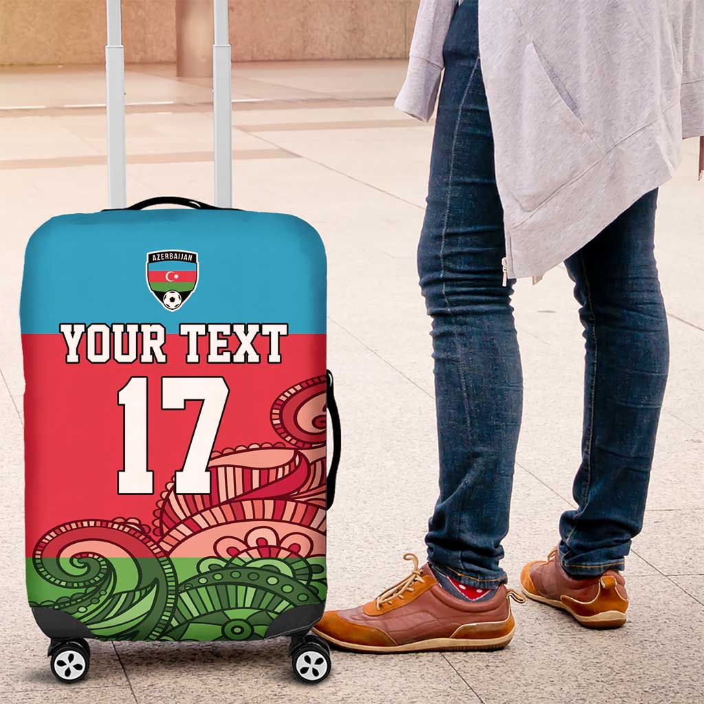 Custom Azerbaijan Football Luggage Cover Azerbaijan Pattern Buta