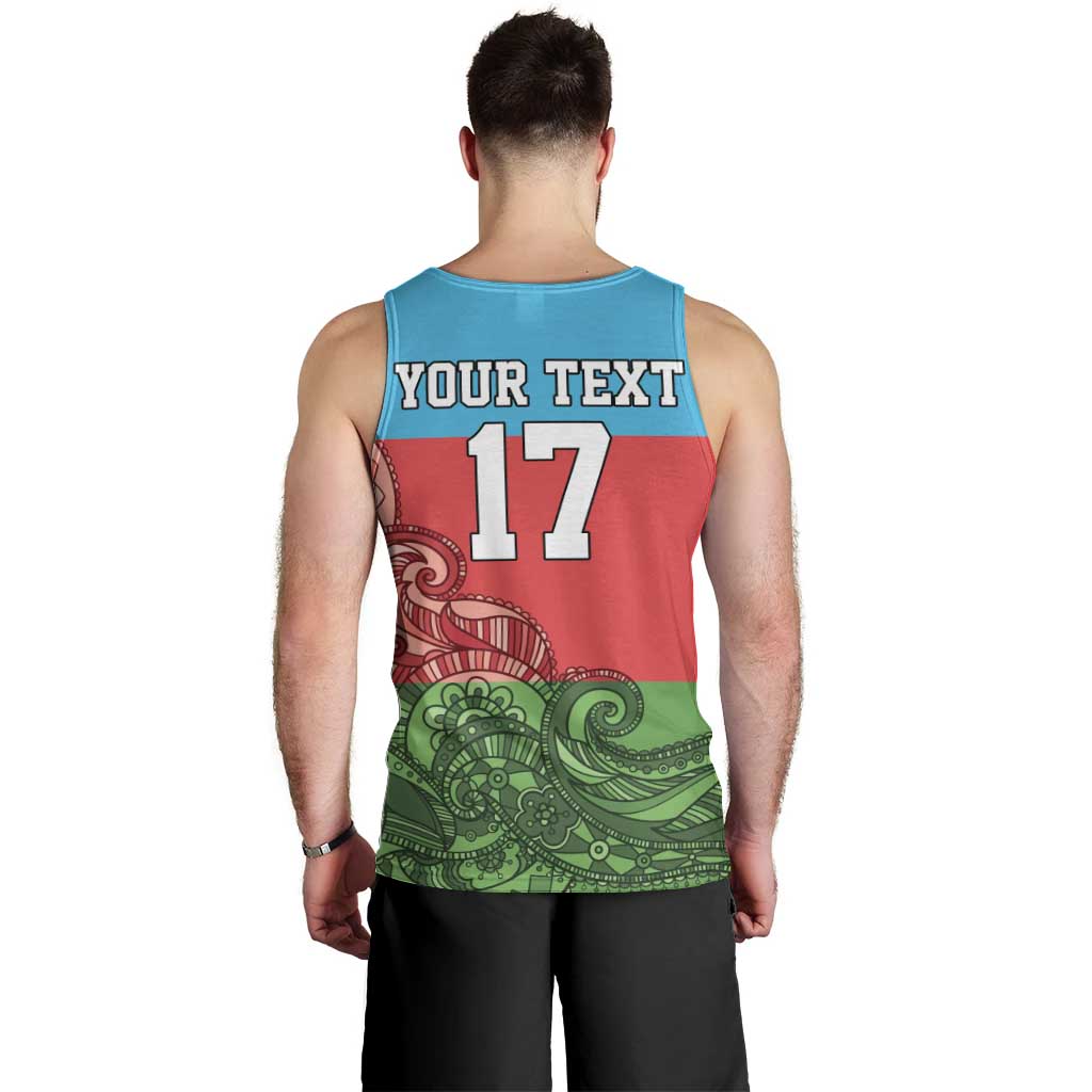 Custom Azerbaijan Football Men Tank Top Azerbaijan Pattern Buta