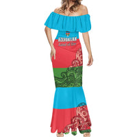 Custom Azerbaijan Football Mermaid Dress Azerbaijan Pattern Buta