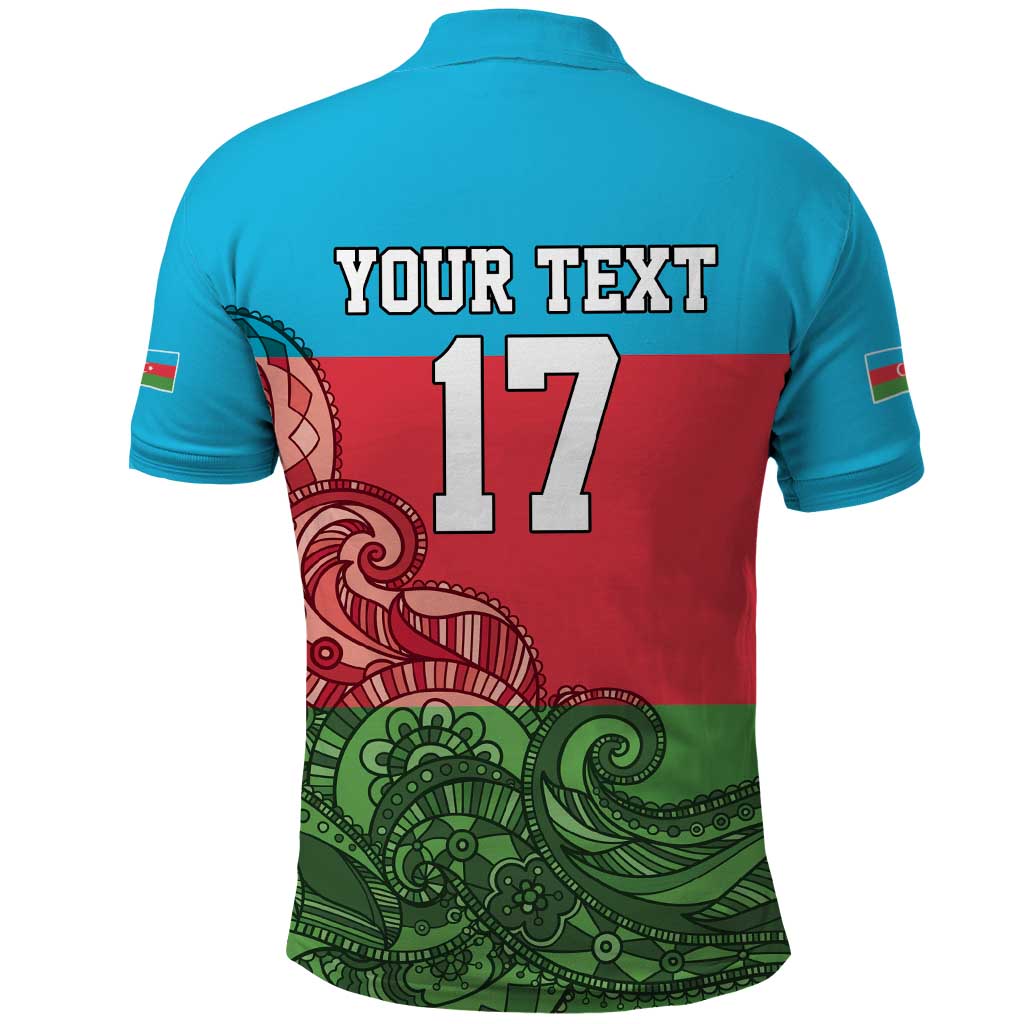 Custom Azerbaijan Football Polo Shirt Azerbaijan Pattern Buta