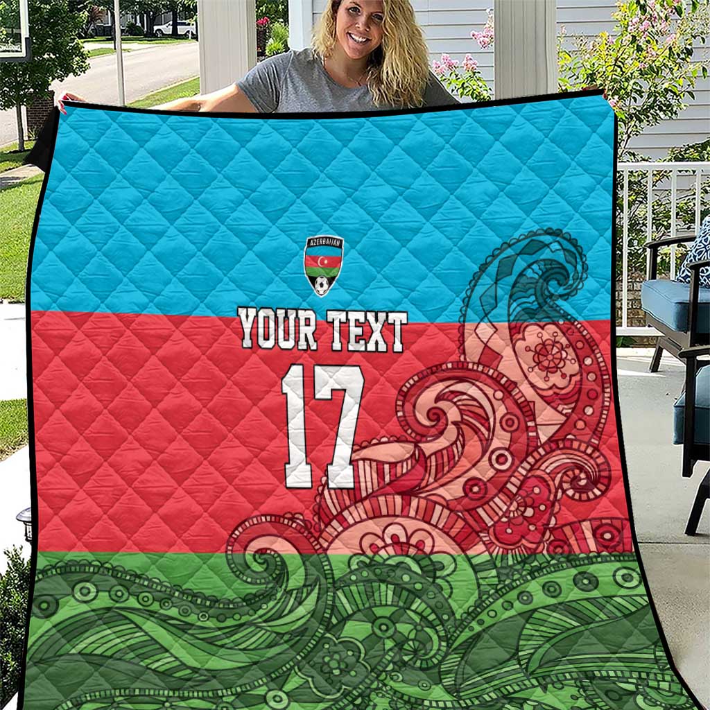 Custom Azerbaijan Football Quilt Azerbaijan Pattern Buta