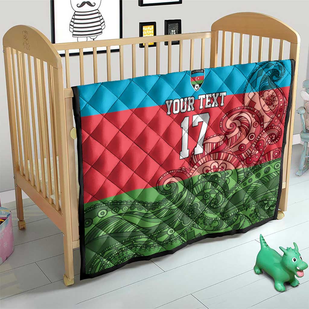 Custom Azerbaijan Football Quilt Azerbaijan Pattern Buta