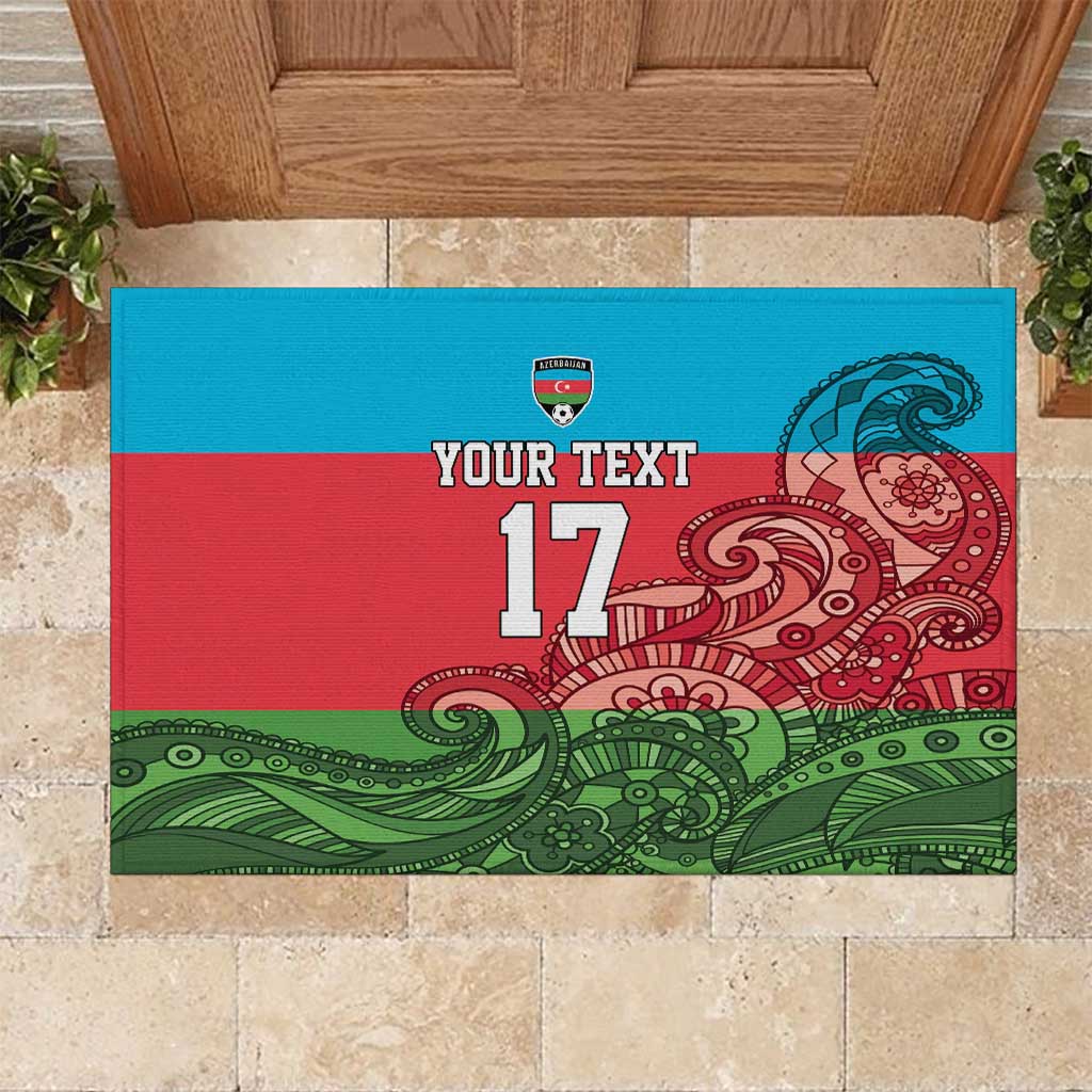 Custom Azerbaijan Football Rubber Doormat Azerbaijan Pattern Buta