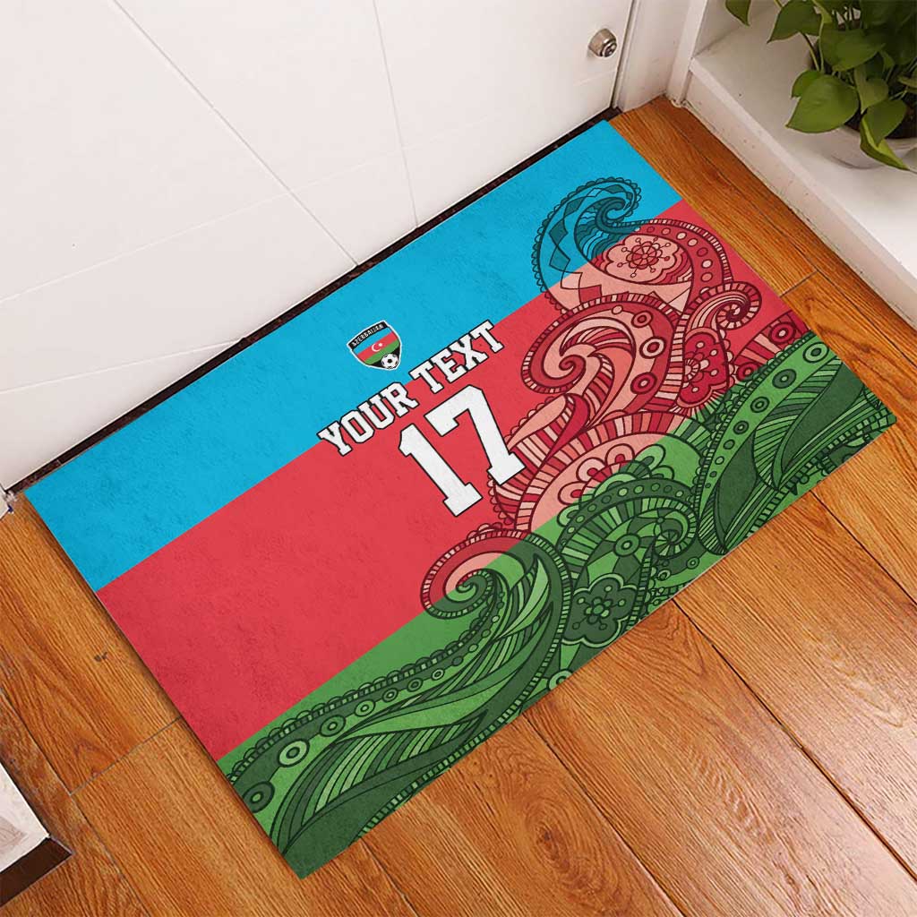 Custom Azerbaijan Football Rubber Doormat Azerbaijan Pattern Buta