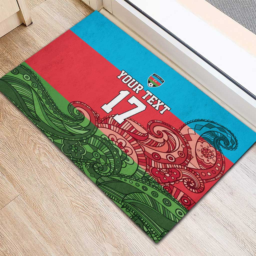 Custom Azerbaijan Football Rubber Doormat Azerbaijan Pattern Buta