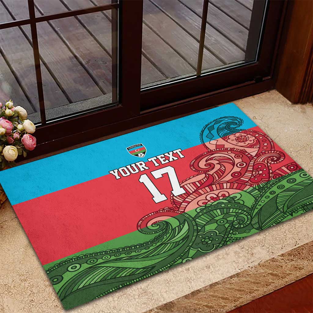 Custom Azerbaijan Football Rubber Doormat Azerbaijan Pattern Buta