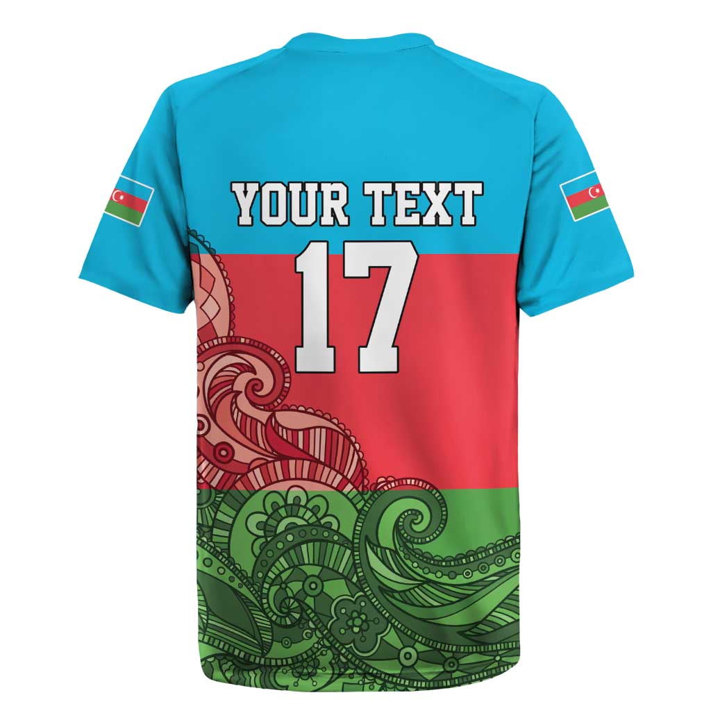 Custom Azerbaijan Football Rugby Jersey Azerbaijan Pattern Buta