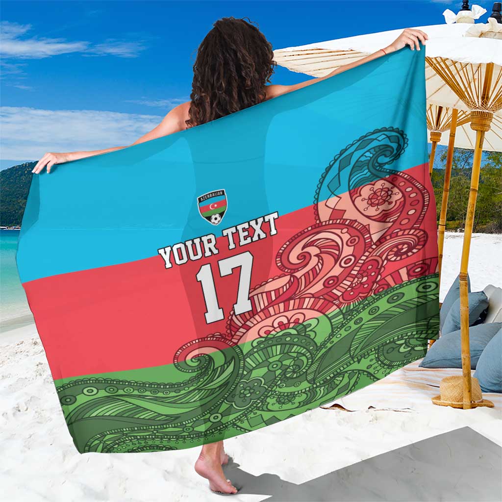 Custom Azerbaijan Football Sarong Azerbaijan Pattern Buta
