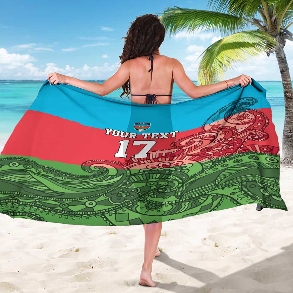 Custom Azerbaijan Football Sarong Azerbaijan Pattern Buta