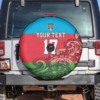 Custom Azerbaijan Football Spare Tire Cover Azerbaijan Pattern Buta