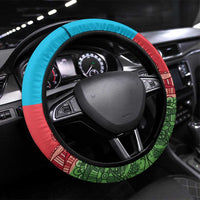 Azerbaijan Football Steering Wheel Cover Azerbaijan Pattern Buta