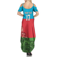 Custom Azerbaijan Football Summer Maxi Dress Azerbaijan Pattern Buta