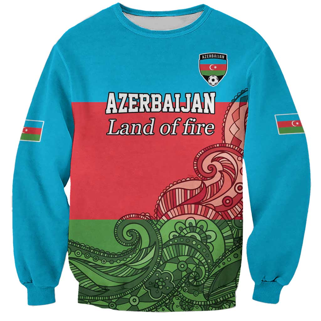 Custom Azerbaijan Football Sweatshirt Azerbaijan Pattern Buta