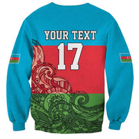 Custom Azerbaijan Football Sweatshirt Azerbaijan Pattern Buta