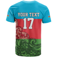 Custom Azerbaijan Football T Shirt Azerbaijan Pattern Buta