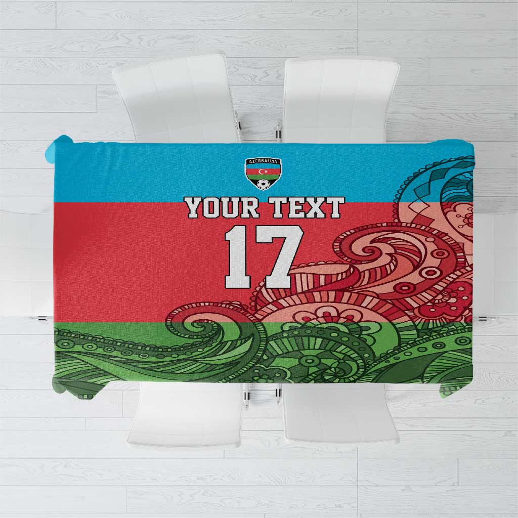 Custom Azerbaijan Football Tablecloth Azerbaijan Pattern Buta