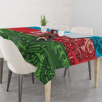 Custom Azerbaijan Football Tablecloth Azerbaijan Pattern Buta