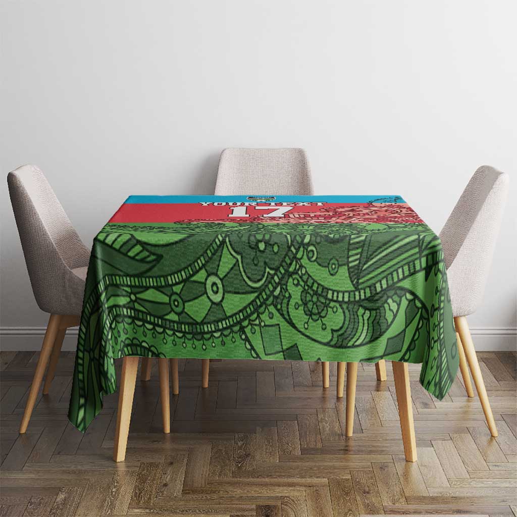 Custom Azerbaijan Football Tablecloth Azerbaijan Pattern Buta
