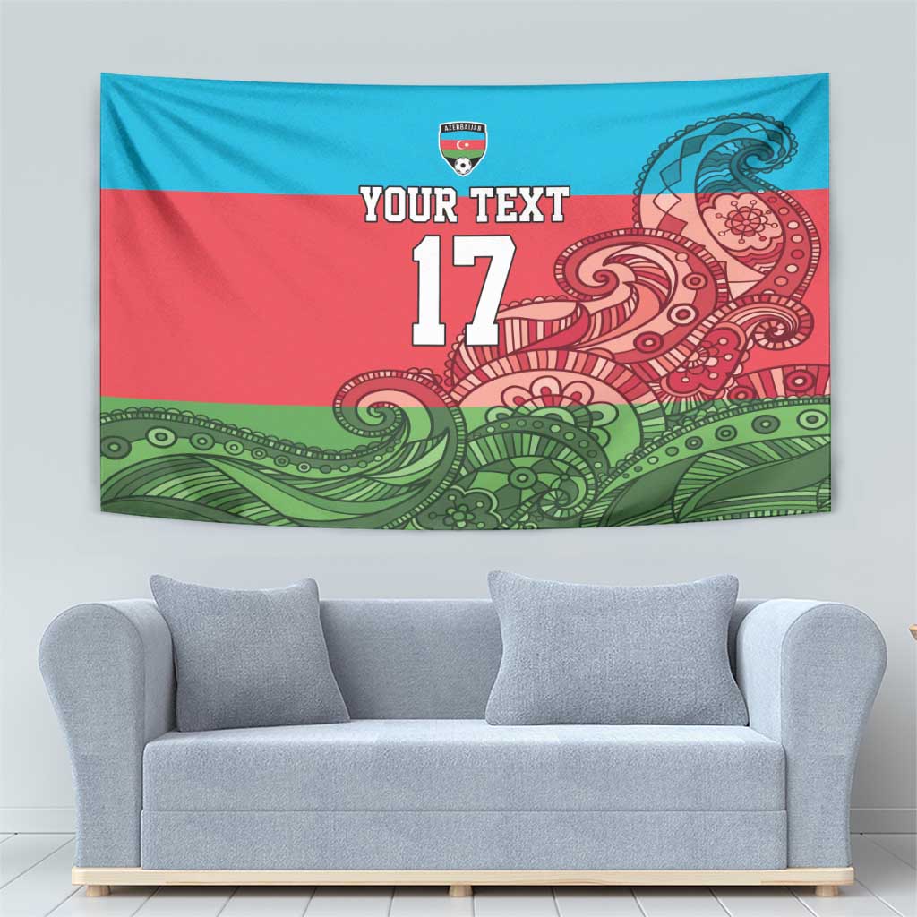 Custom Azerbaijan Football Tapestry Azerbaijan Pattern Buta