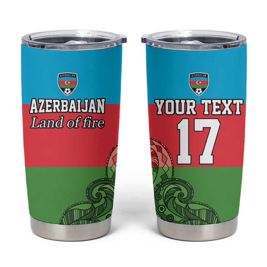 Custom Azerbaijan Football Tumbler Cup Azerbaijan Pattern Buta