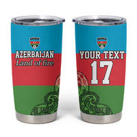 Custom Azerbaijan Football Tumbler Cup Azerbaijan Pattern Buta