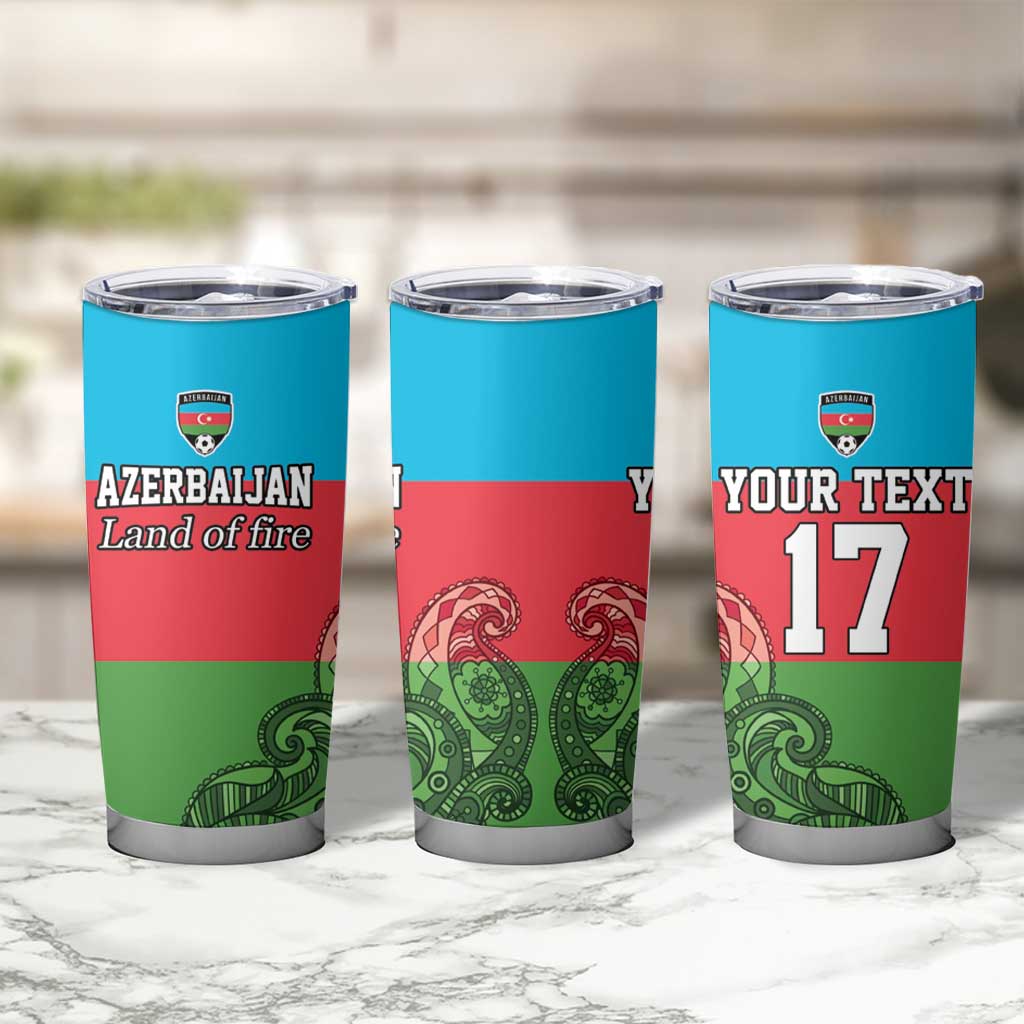 Custom Azerbaijan Football Tumbler Cup Azerbaijan Pattern Buta