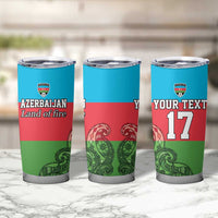 Custom Azerbaijan Football Tumbler Cup Azerbaijan Pattern Buta