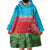 Custom Azerbaijan Football Wearable Blanket Hoodie Azerbaijan Pattern Buta