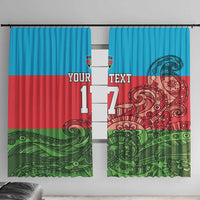 Custom Azerbaijan Football Window Curtain Azerbaijan Pattern Buta