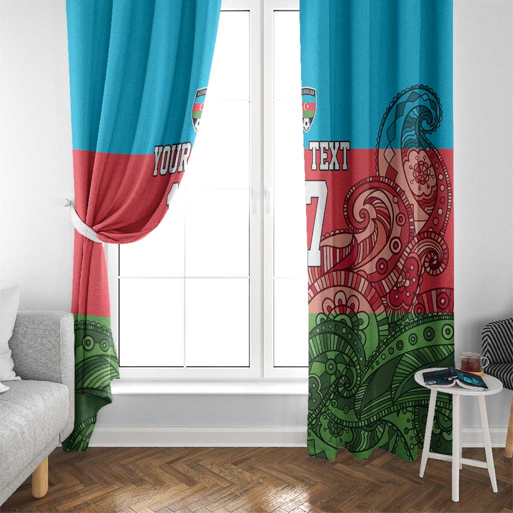 Custom Azerbaijan Football Window Curtain Azerbaijan Pattern Buta