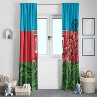 Custom Azerbaijan Football Window Curtain Azerbaijan Pattern Buta