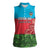 Custom Azerbaijan Football Women Sleeveless Polo Shirt Azerbaijan Pattern Buta