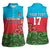 Custom Azerbaijan Football Women Sleeveless Polo Shirt Azerbaijan Pattern Buta
