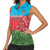 Custom Azerbaijan Football Women Sleeveless Polo Shirt Azerbaijan Pattern Buta