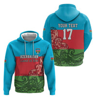 Custom Azerbaijan Football Zip Hoodie Azerbaijan Pattern Buta