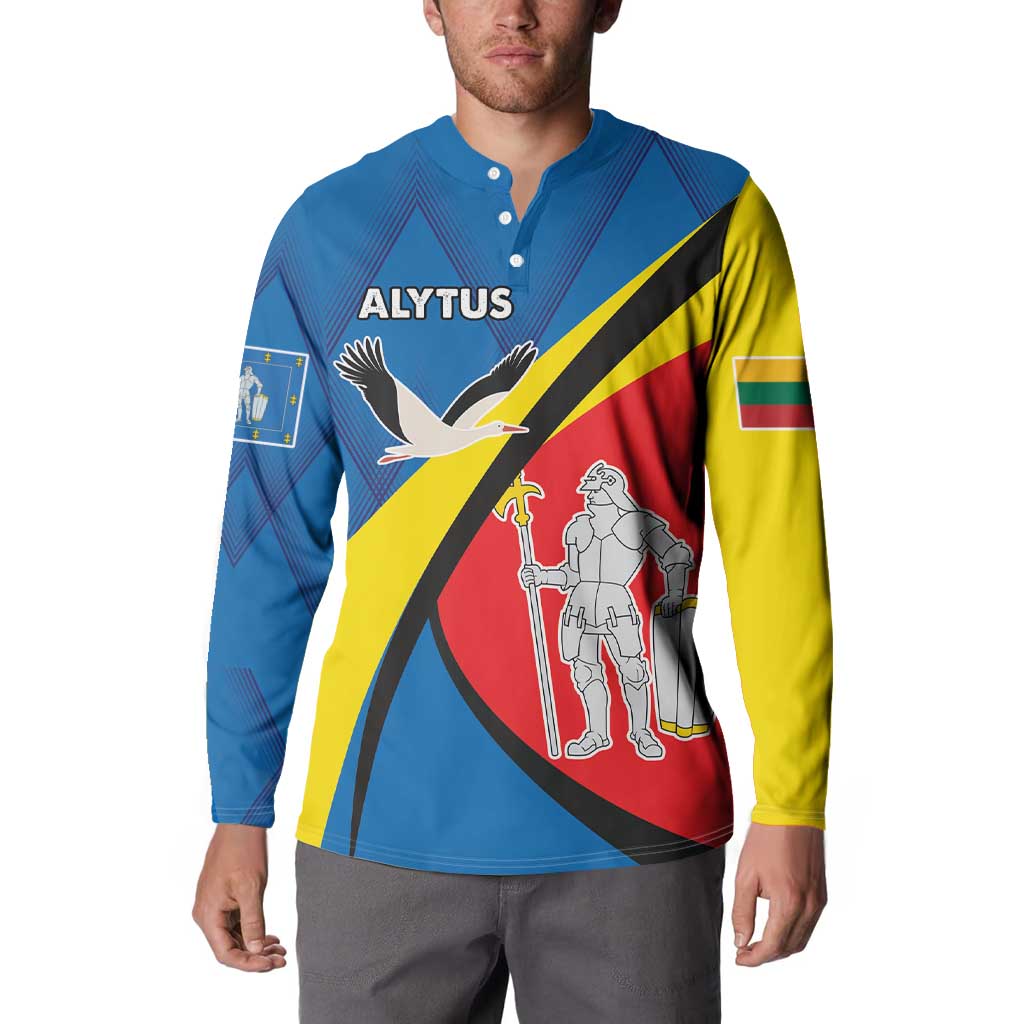 Lithuania Alytus County Button Sweatshirt Alytaus Apskritis Coat of Arms