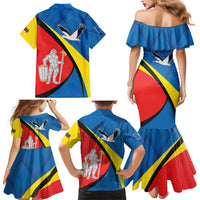 Lithuania Alytus County Family Matching Mermaid Dress and Hawaiian Shirt Alytaus Apskritis Coat of Arms