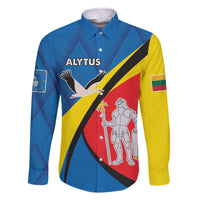 Lithuania Alytus County Family Matching Off The Shoulder Long Sleeve Dress and Hawaiian Shirt Alytaus Apskritis Coat of Arms