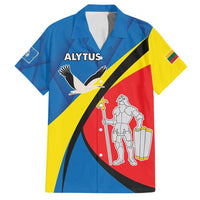 Lithuania Alytus County Family Matching Off Shoulder Maxi Dress and Hawaiian Shirt Alytaus Apskritis Coat of Arms