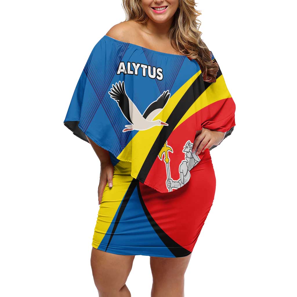 Lithuania Alytus County Family Matching Off Shoulder Short Dress and Hawaiian Shirt Alytaus Apskritis Coat of Arms