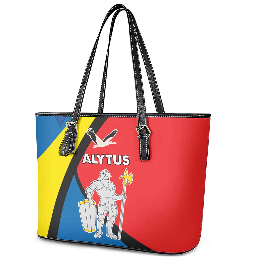 Lithuania Alytus County Leather Tote Bag Alytaus Apskritis Coat of Arms