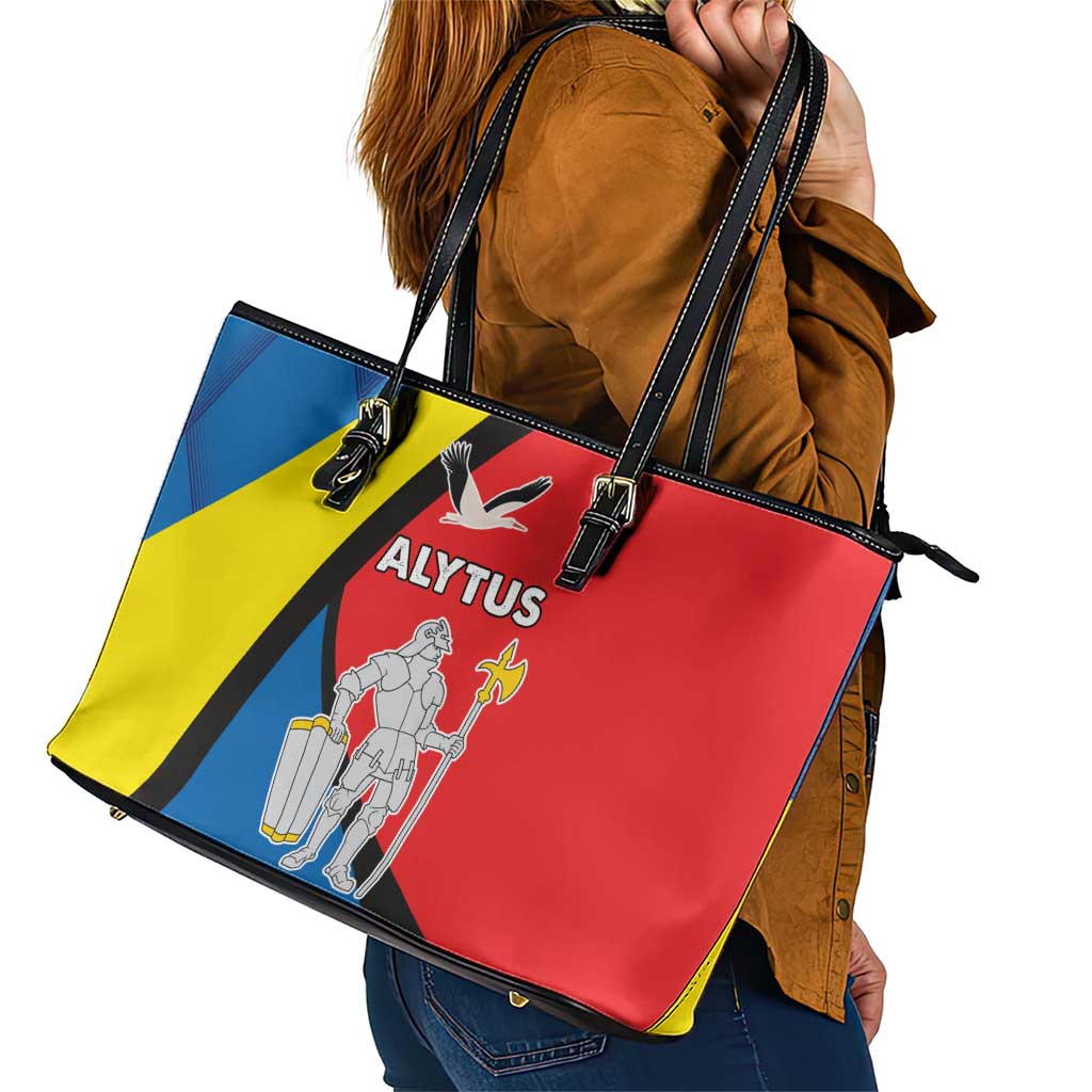 Lithuania Alytus County Leather Tote Bag Alytaus Apskritis Coat of Arms