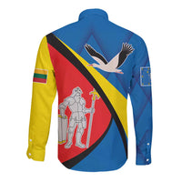 Lithuania Alytus County Long Sleeve Button Shirt Alytaus Apskritis Coat of Arms